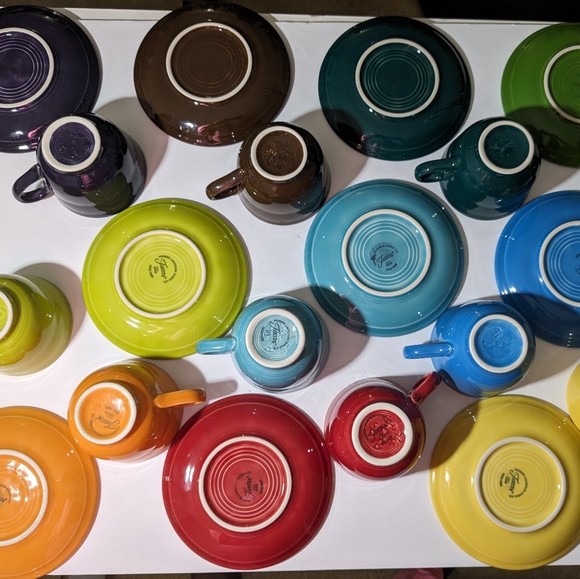 HLC Fiesta Ware Cup & Saucer Sets.  New & Used - Picture 3 of 3